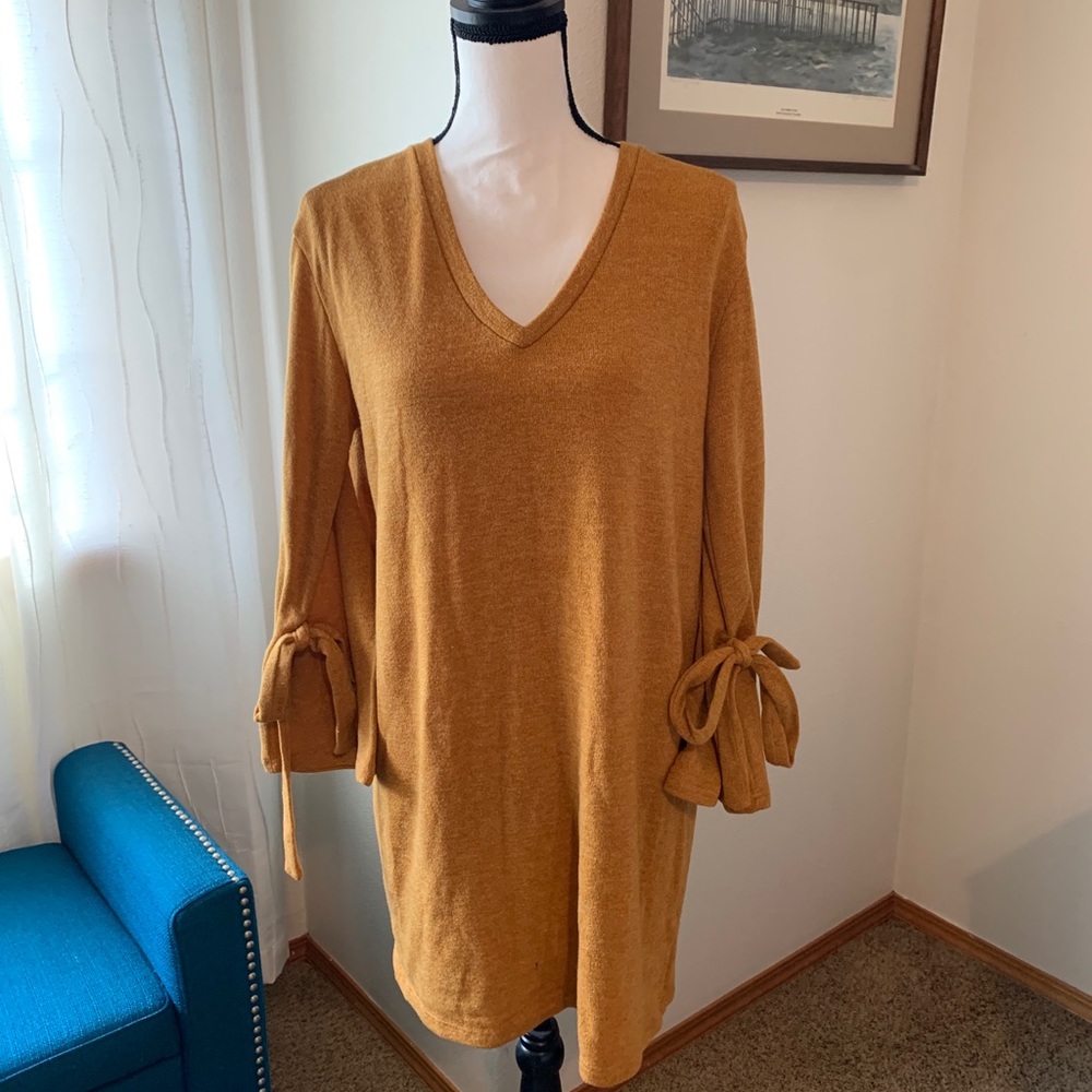 Mustard Yellow Everly Tunic with Ties